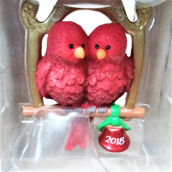 Christmas Ornament Hallmark Our 1st Tree Red Cardinals 2018 Holiday Love Couples - Picture 2 of 4
